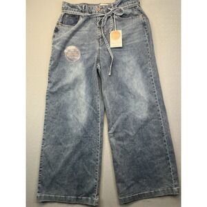 Copper Flash Women's 16 (34x30) High Rise Wide Leg Denim Jeans Ultra Stretch